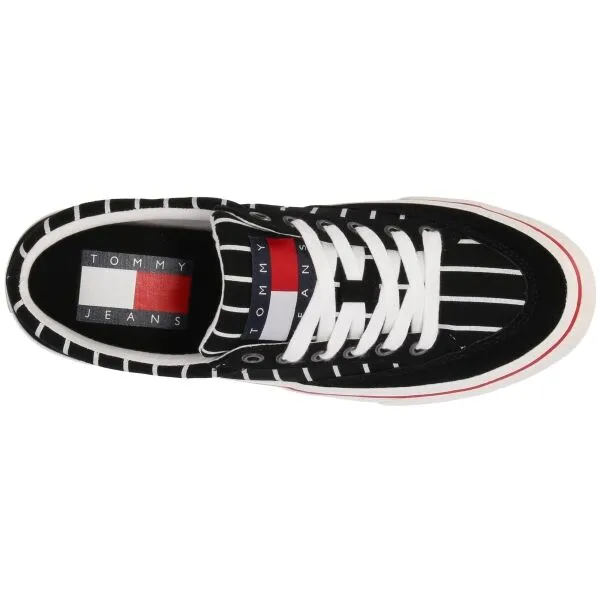 Tommy Hilfiger TOMMY JEANS SKATE CANVAS STRIPES Pánska voľnočasová obuv, čierna, veľkosť