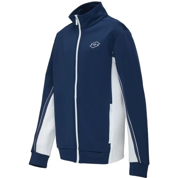 Lotto SQUADRA III FULL-ZIP TOP Chlapčenská športová mikina, modrá, veľkosť