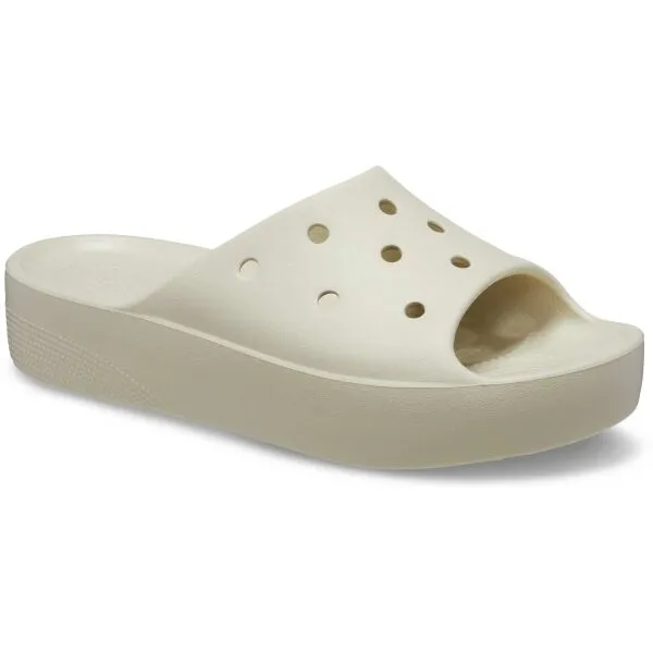 Crocs CLASSIC PLATFORM SLIDE Dámska nazúvacia obuv, béžová, veľkosť 41/42
