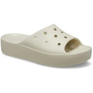 Crocs CLASSIC PLATFORM SLIDE Dámska nazúvacia obuv, béžová, veľkosť 41/42