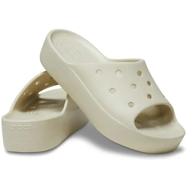 Crocs CLASSIC PLATFORM SLIDE Dámska nazúvacia obuv, béžová, veľkosť 41/42