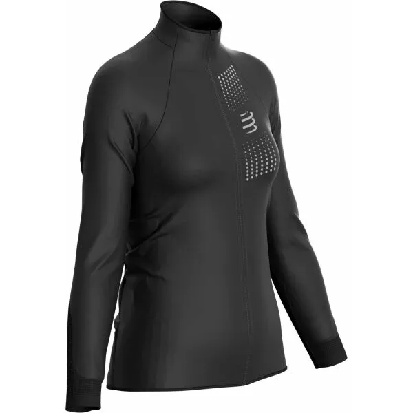 Compressport HURRICANE WINDPROOF JACKET W Dámska vetruodolná bunda, čierna, veľkosť