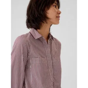 GAP LS STRIPE POPOVER Dámske šaty, červená, veľkosť