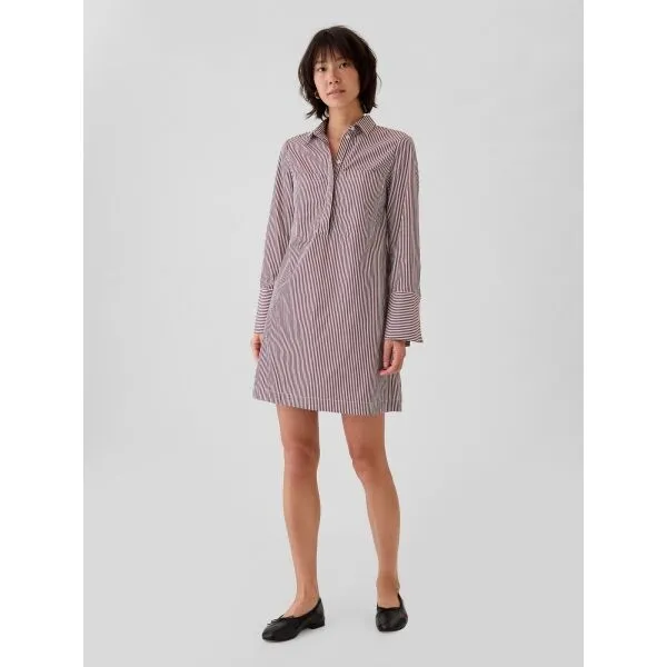 GAP LS STRIPE POPOVER Dámske šaty, červená, veľkosť