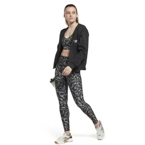 Reebok WOR AOP TIGHT Dámske legíny, čierna, veľkosť