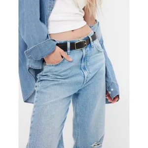 Svetlomodré dámske široké rifle GAP '90s loose high rise organic