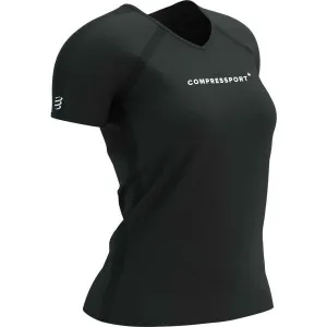 Compressport TRAINING SS LOGO TSHIRT W Dámske tréningové tričko, čierna, veľkosť