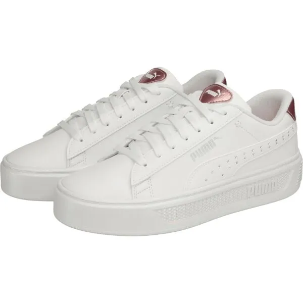 Puma SMASH PLATFORM V3 GIRLPOWER Dámska voľnočasová obuv, biela, veľkosť 40