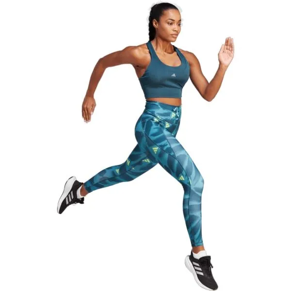 adidas RUN ESS AOP 7/8 Dámske bežecké legíny, tmavo zelená, veľkosť