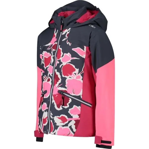 CMP KID G JACKET FIX HOOD Dievčenská lyžiarska bunda, ružová, veľkosť