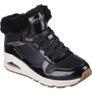 Skechers UNO - COZY ON AIR Detská zimná obuv, čierna, veľkosť