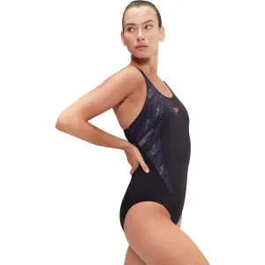 Speedo HYPER BOOM SPLICE MUSCLEBACK Dámske jednodielne športové plavky, čierna, veľkosť