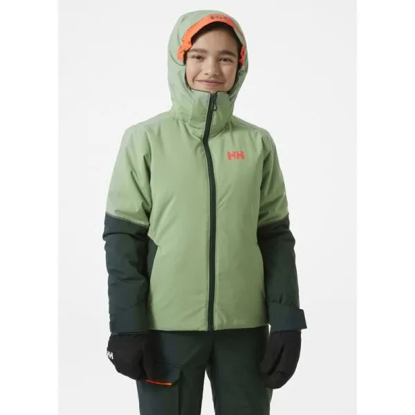 Helly Hansen JR JEWEL JACKET Dievčenská lyžiarska bunda, zelená, veľkosť 10Y