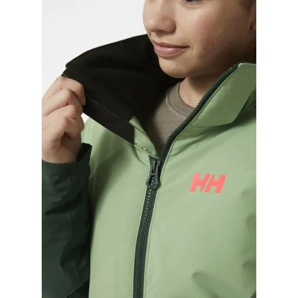 Helly Hansen JR JEWEL JACKET Dievčenská lyžiarska bunda, zelená, veľkosť 10Y