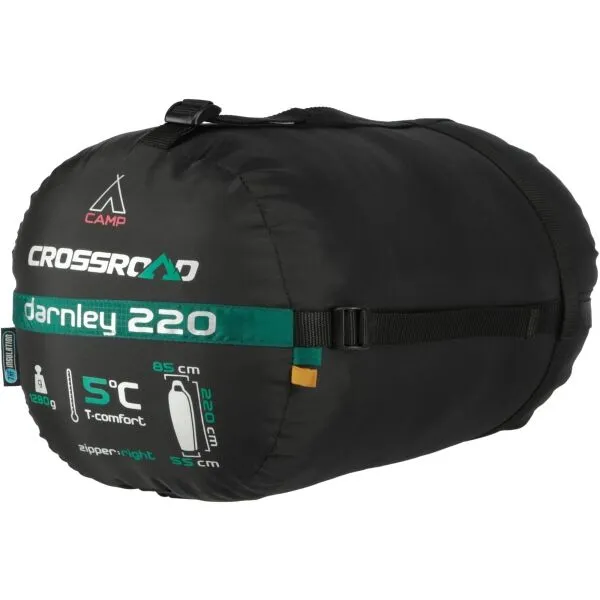 Crossroad DARNLEY 220 Spací vak, tmavo zelená, veľkosť 220 cm - ľavy zips