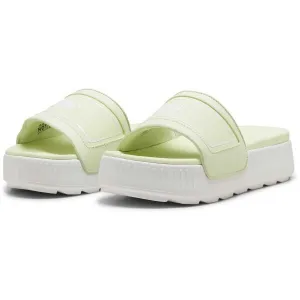 Šľapky Puma Karmen Slide dámske,zelená farba,na platforme,389073