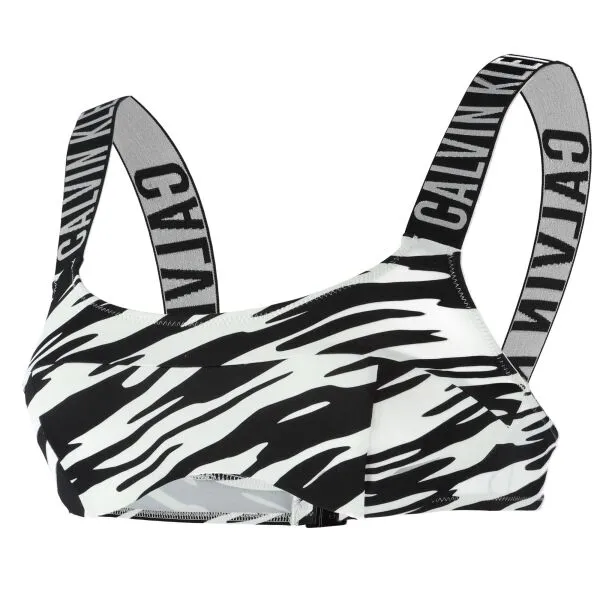 Calvin Klein INTENSE POWER-BRALETTE-UW-PRINT Dámska plavková podprsenka, čierna, veľkosť