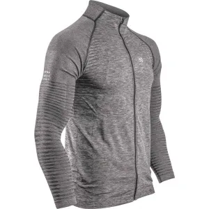 Compressport SEAMLESS ZIP SWEATSHIRT Pánska športová mikina, sivá, veľkosť