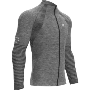 Compressport SEAMLESS ZIP SWEATSHIRT Pánska športová mikina, sivá, veľkosť