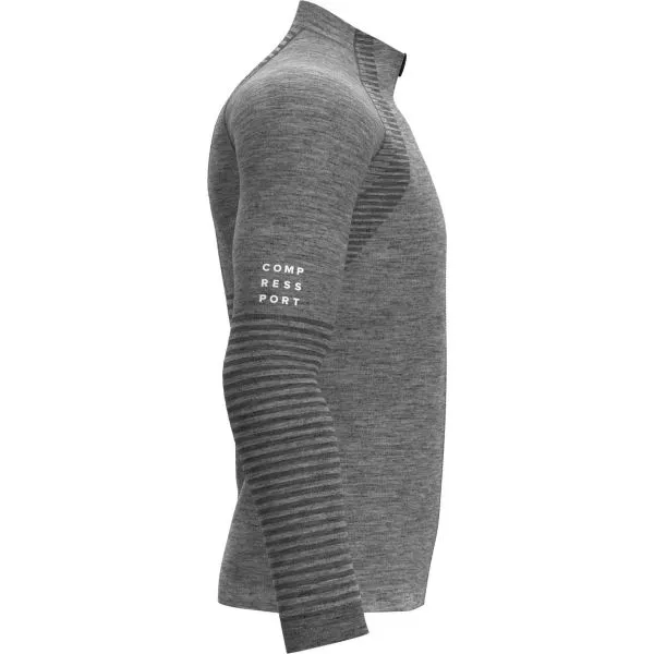 Compressport SEAMLESS ZIP SWEATSHIRT Pánska športová mikina, sivá, veľkosť