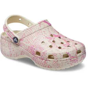 Crocs CLASSIC PLATFORM SNAKEPRINT CLOG W Dámska nazúvacia obuv, béžová, veľkosť 41/42