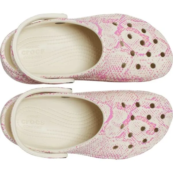 Crocs CLASSIC PLATFORM SNAKEPRINT CLOG W Dámska nazúvacia obuv, béžová, veľkosť 41/42