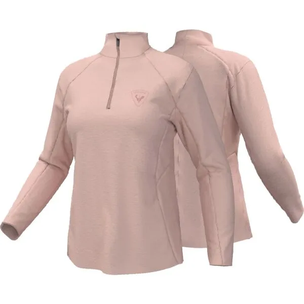 Rossignol W CLASSIQUE 1/2 ZIP Dámska prvá vrstva, ružová, veľkosť