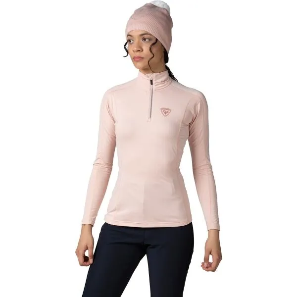 Rossignol W CLASSIQUE 1/2 ZIP Dámska prvá vrstva, ružová, veľkosť