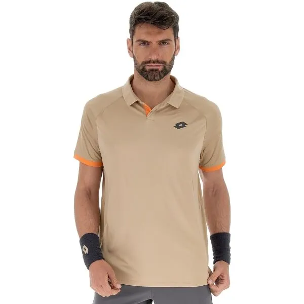 Lotto TECH II D2 POLO SHIRT Pánske tenisové polo tričko, hnedá, veľkosť