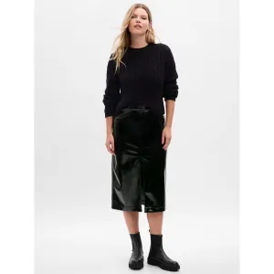 GAP FAUX LEATHER Dámska sukňa, čierna, veľkosť