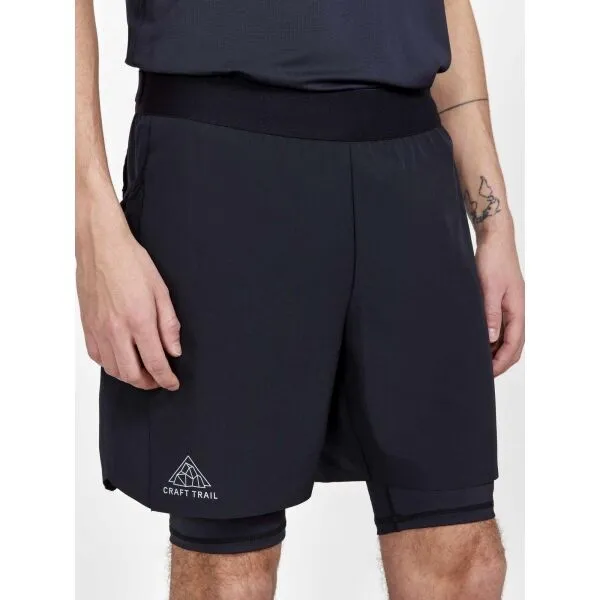 Craft PRO TRAIL 2IN1 SHORTS M Pánske bežecké šortky, čierna, veľkosť