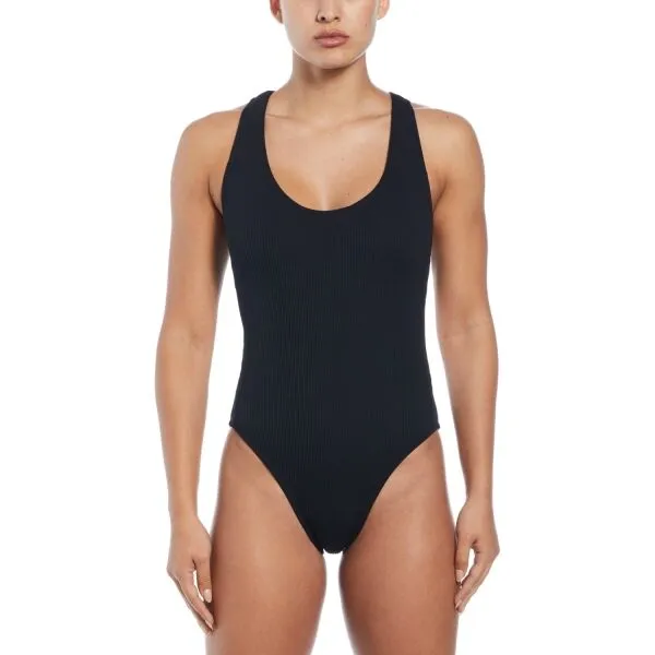 Nike ELEVATED ESSENTIAL Dámske jednodielne plavky, čierna, veľkosť