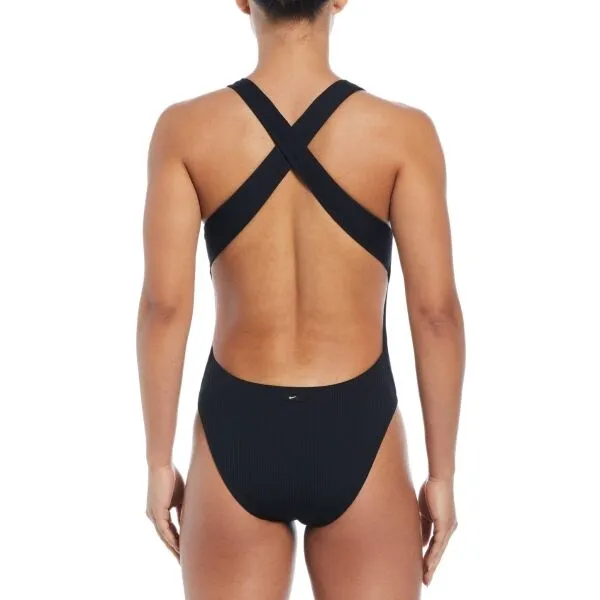 Nike ELEVATED ESSENTIAL Dámske jednodielne plavky, čierna, veľkosť