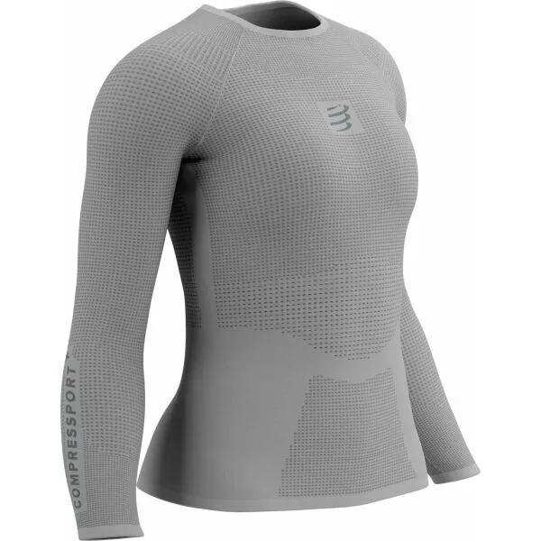 Compressport ON/OFF BASE LAYER LS TOP W Dámske termotričko, sivá, veľkosť
