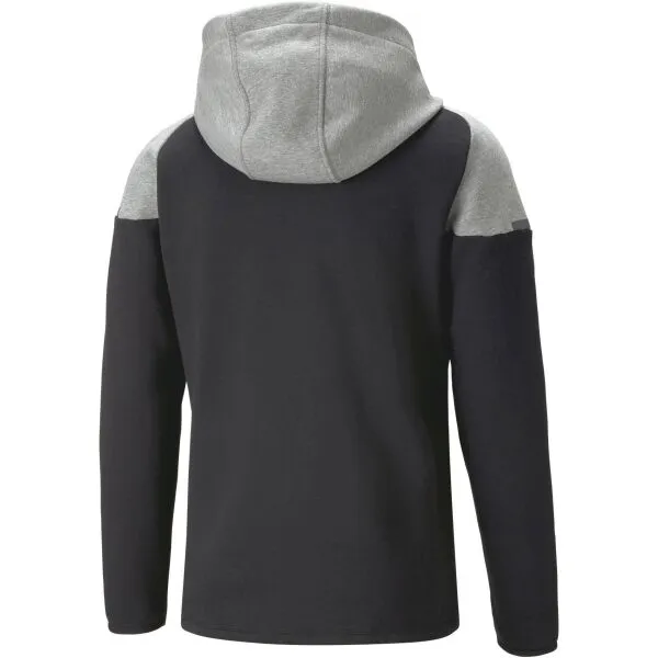 Puma TEAMCUP CASUALS HOODED JACKET Pánska športová bunda, čierna, veľkosť