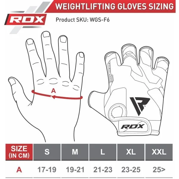 RDX SUMBLIMATION F6 Fitness rukavice, čierna, veľkosť