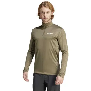 adidas TERREY MULTI HALF-ZIP Pánske tričko, khaki, veľkosť