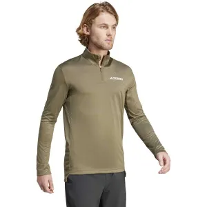 adidas TERREY MULTI HALF-ZIP Pánske tričko, khaki, veľkosť