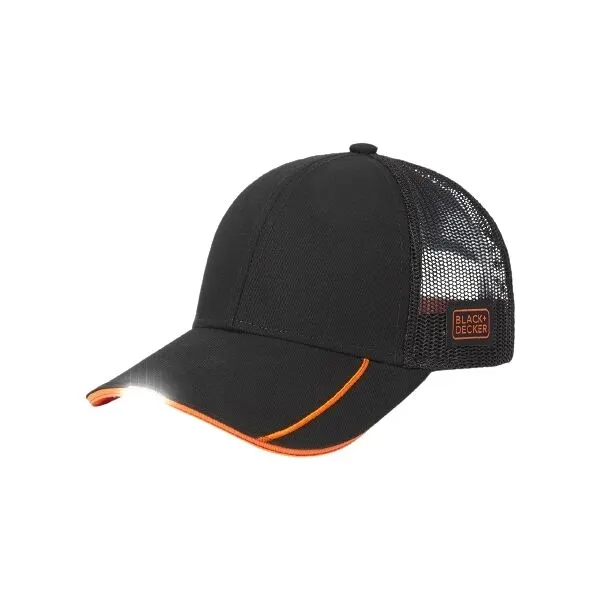 BLACK & DECKER CAP Pracovná šiltovka so svietidlom, čierna, veľkosť UNI