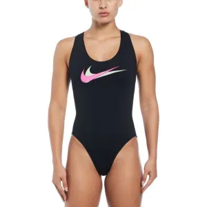 Nike MULTI LOGO Dámske jednodielne  plavky, čierna, veľkosť