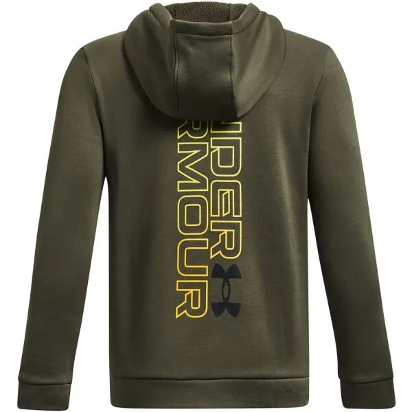 Chlapčenská zateplená mikina s kapucňou UNDER ARMOUR UA Armour Fleece Graphic HD-GRN