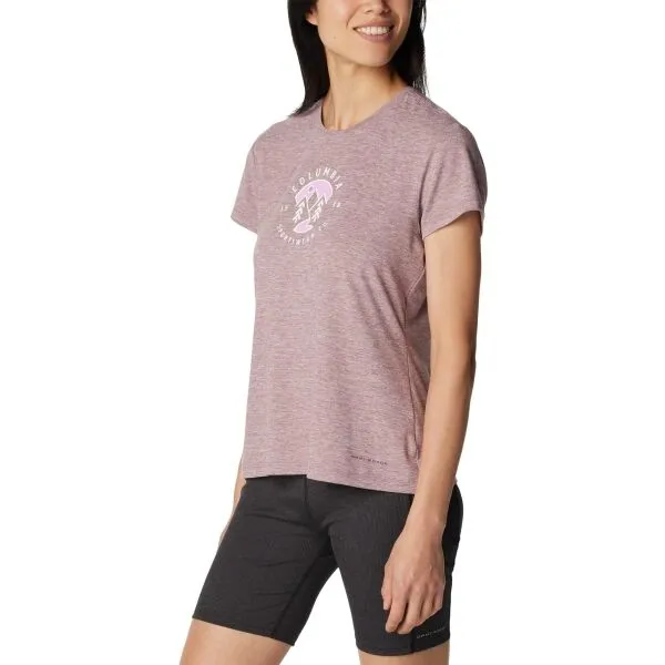 Columbia SLOAN RIDGE™ GRAPHIC SS TEE Dámske tričko, vínová, veľkosť