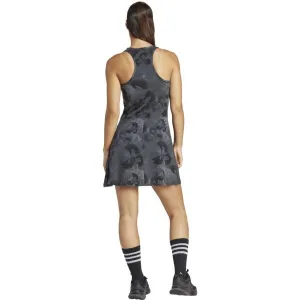 adidas FLORAL GRAPHIC SINGLE JERSEY DRESS Dámske šaty, tmavo sivá, veľkosť