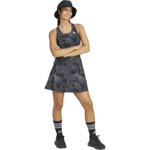 adidas FLORAL GRAPHIC SINGLE JERSEY DRESS Dámske šaty, tmavo sivá, veľkosť