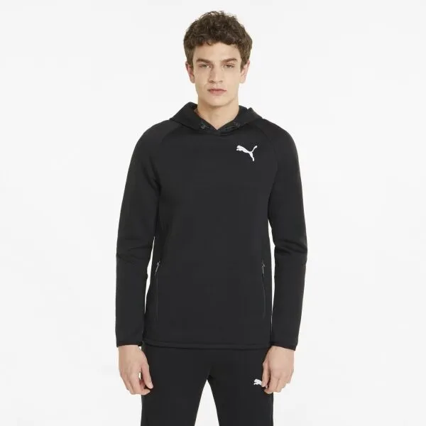 Puma EVOSTRIPE HOODIE Športová mikina, čierna, veľkosť