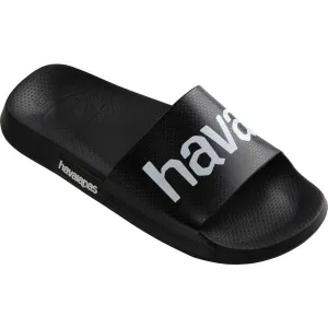 HAVAIANAS SLIDE CLASSIC LOGO MANIA Unisex šľapky, čierna, veľkosť 47/48
