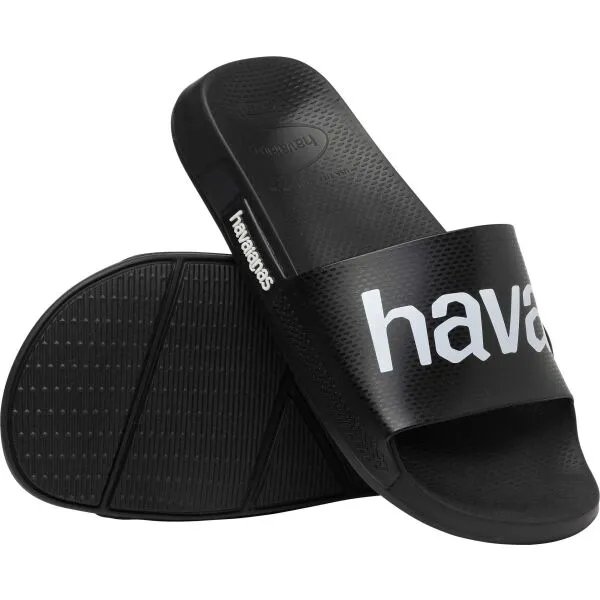 HAVAIANAS SLIDE CLASSIC LOGO MANIA Unisex šľapky, čierna, veľkosť 47/48