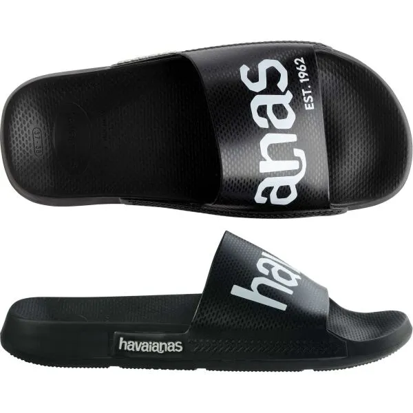 HAVAIANAS SLIDE CLASSIC LOGO MANIA Unisex šľapky, čierna, veľkosť 47/48