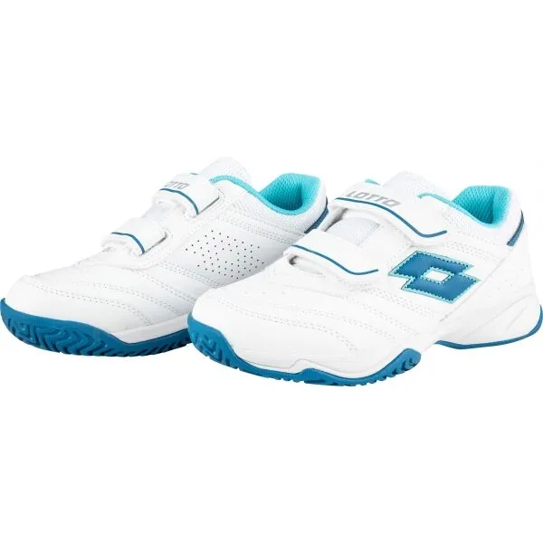 Lotto COURT LOGO JR VELCRO Detská tenisová obuv, biela, veľkosť