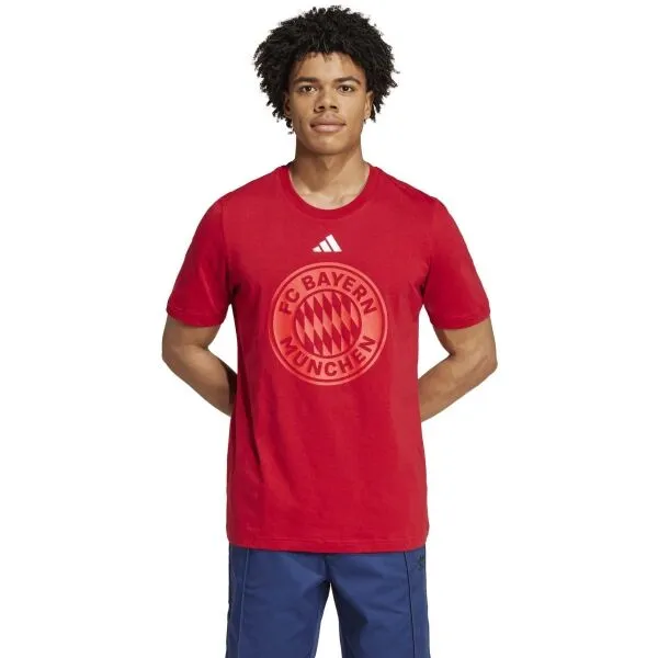 adidas FC BAYERN DNA GRAPHIC Pánske tričko, červená, veľkosť